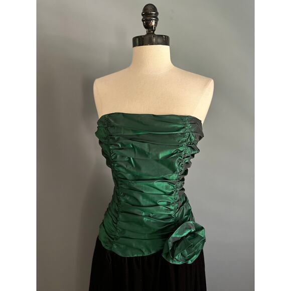 Gunne Sax Green Dress Winter Formal Prom WhimsyGoth Alt Retro Christmas - Picture 3 of 10